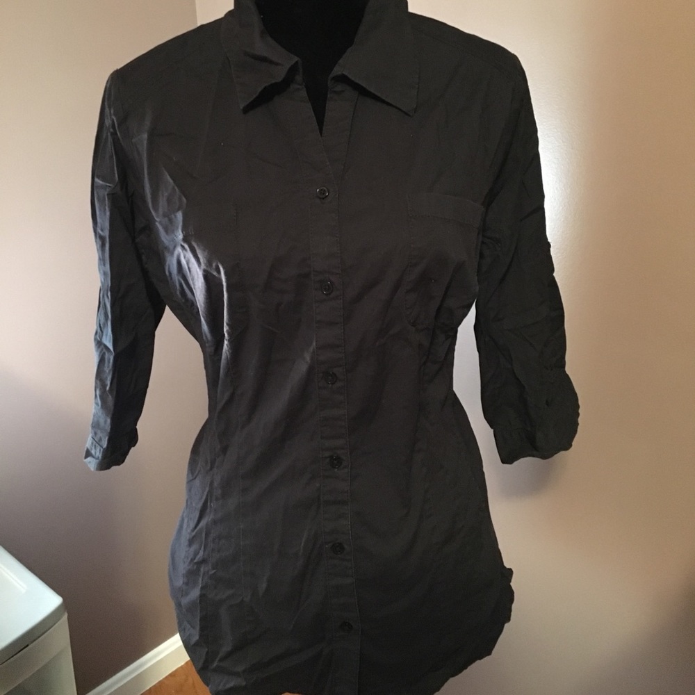 St. John's Bay Black Button Down Shirt XL